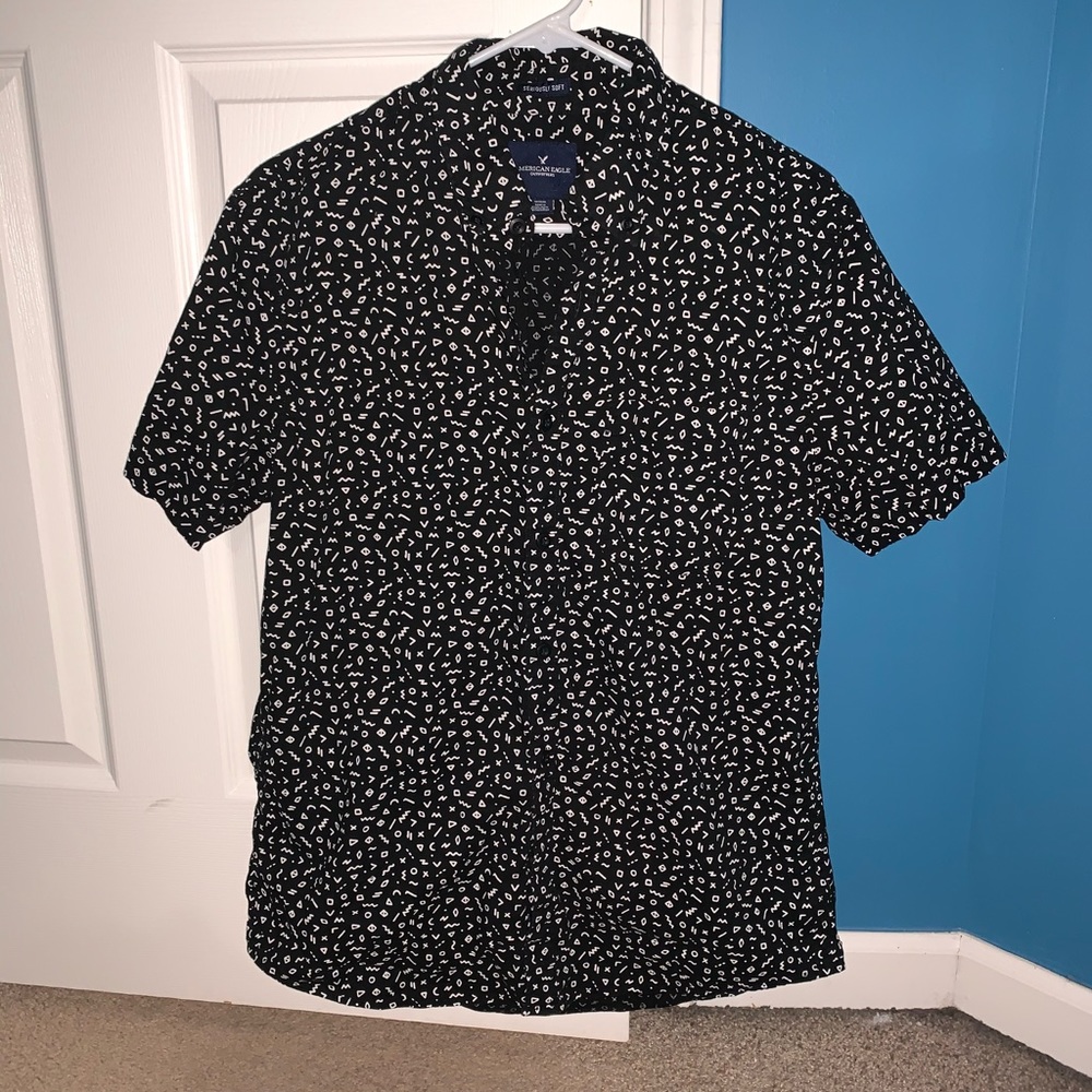 Button down patterned shirt